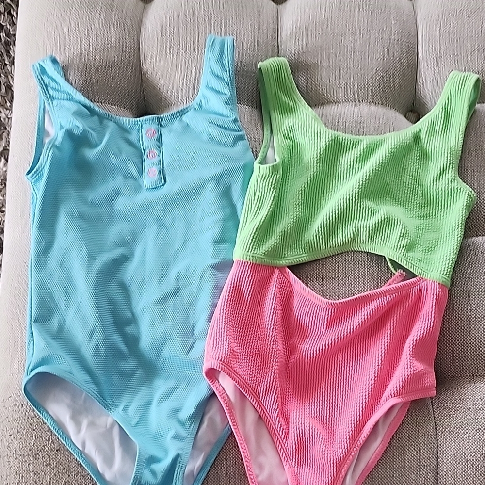 Derek Heart Blue and Green One Piece Swimsuit